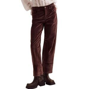 NWT We the Free Risk Taker High Rise Straight Corduroy Chocolate Truffle, 28